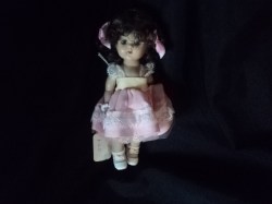 8'' GINNY VOGUE ORIGINAL BRUNETTE BRAIDS DOLL, PINK DRESS, SHOES